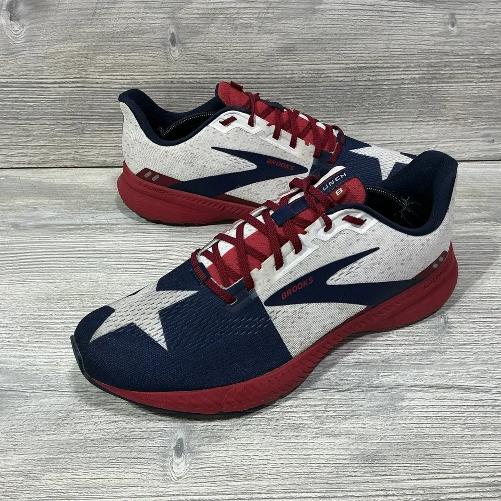 Brooks Launch 8 Men's Size 11.5 D Run Texas Flag Running Shoes 1103581D621